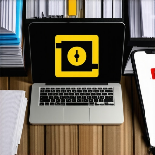 Persona utilizando herramientas tecnológicas y archivos físicos para gestionar su caso migratorio de forma segura.