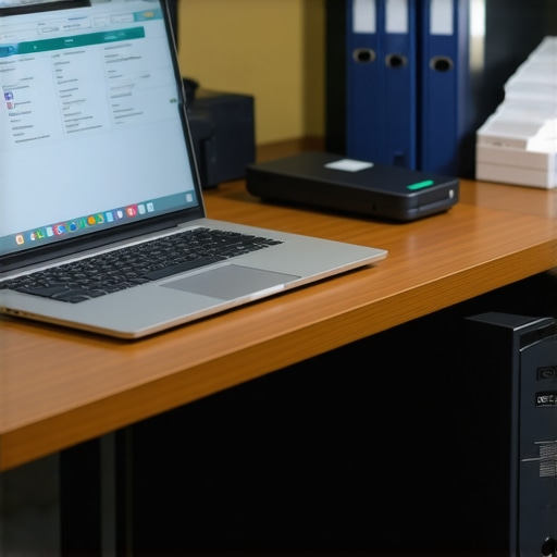 Escritorio con laptop y herramientas digitales para gestionar trámites de inmigración en Estados Unidos.