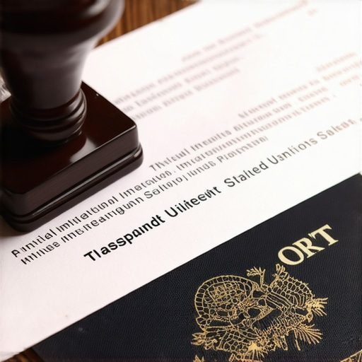 La verdad sobre el control migratorio y la residencia permanente Documento de inmigración siendo sellado en un escritorio de madera