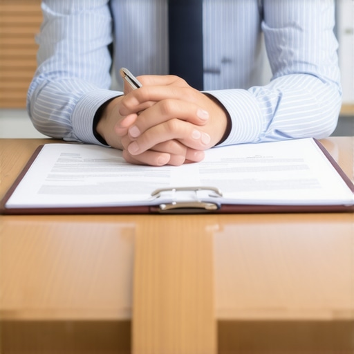 An applicant staying calm and focused while discussing their case with a USCIS officer.