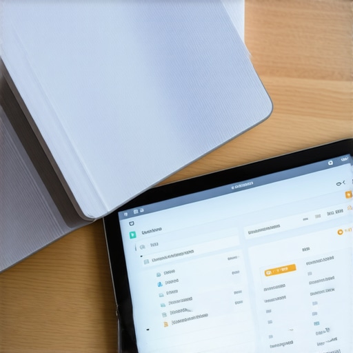 Carpeta física y digital con documentos de inmigración organizados profesionalmente