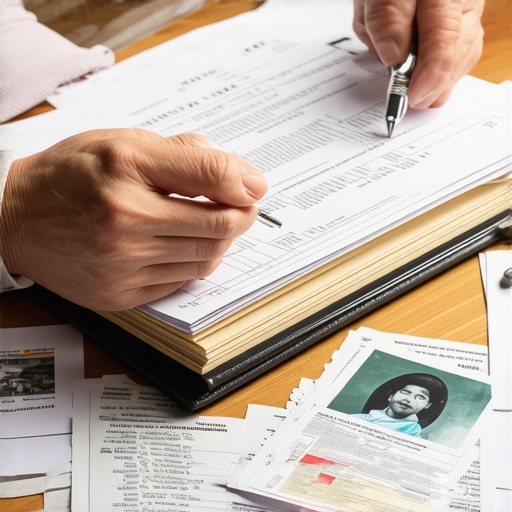 Carpeta de documentos legales necesarios para solicitar el perdón I-212 tras una deportación