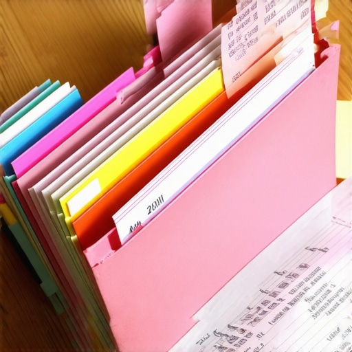 Carpeta organizada con documentos y recibos para demostrar presencia física en un caso de inmigración.