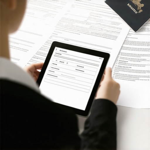 Persona organizando expedientes migratorios digitales en una tablet