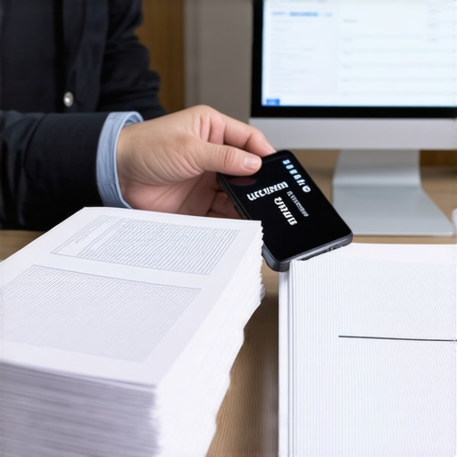 Persona escaneando documentos legales con un celular para organizar su caso de inmigración