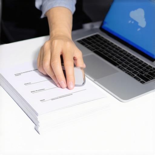 Persona escaneando documentos legales con el celular para organizar su caso de inmigracion