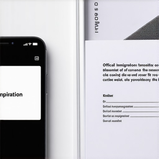 Organización digital de documentos migratorios Persona escaneando documentos de inmigración con un celular