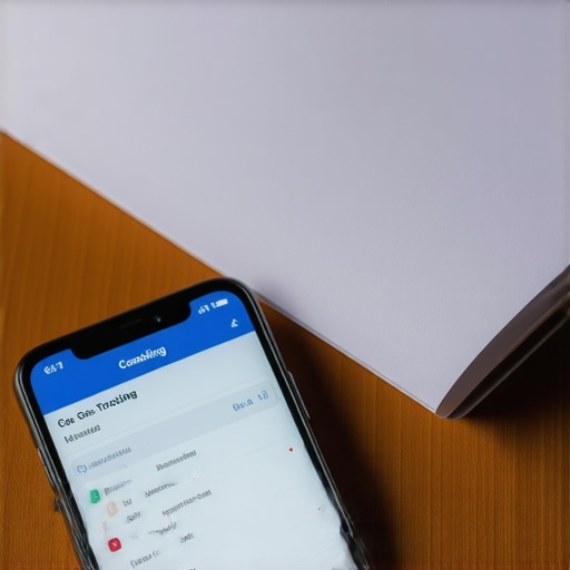 Teléfono mostrando app de rastreo de casos de USCIS junto a carpeta de archivos legales organizada.
