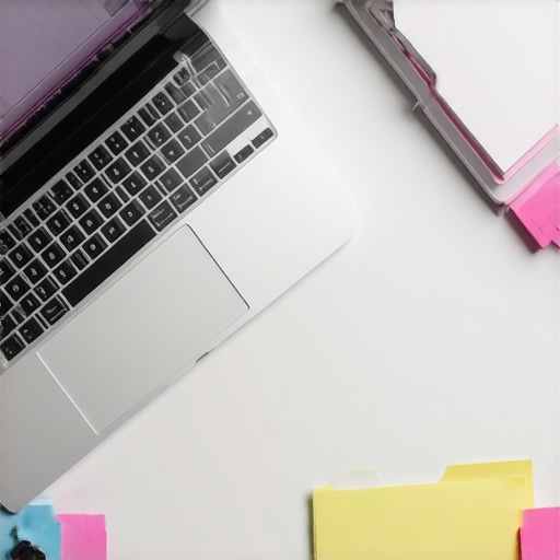 Escritorio organizado con escáner y laptop para gestionar documentos de inmigración de forma profesional.
