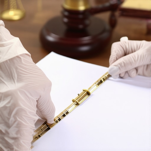 Documentos médicos y símbolos legales para un proceso de inmigración