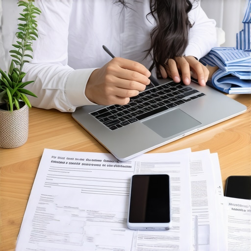 Person checking social media profiles for immigration interview preparation