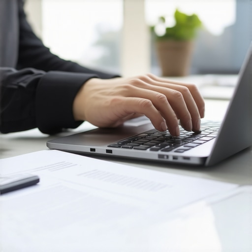 Persona realizando el trámite de cambio de dirección de forma digital para su caso migratorio