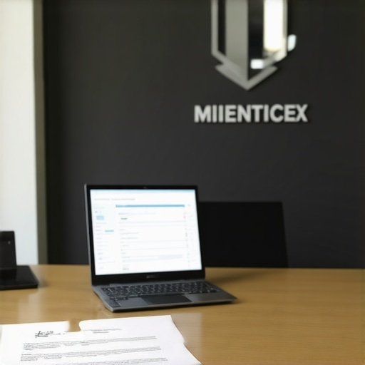 Oficina corporativa real con documentos de arrendamiento y equipos de trabajo para validar una empresa ante USCIS