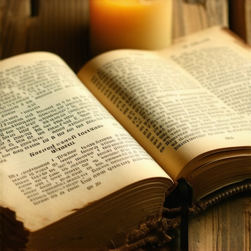 Libro sagrado antiguo y vela sobre mesa de madera simbolizando fe privada