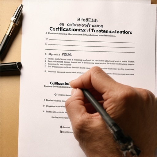 Requisitos de certificación para documentos de inmigración Documento de certificación de traducción para trámites de USCIS