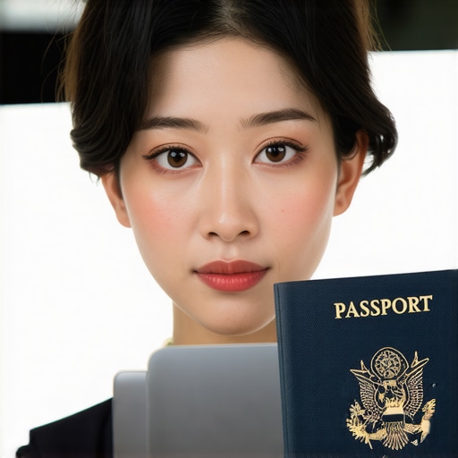Requisitos técnicos de la foto para la Lotería de Visas Primer plano de una fotografía para visa de diversidad cumpliendo los requisitos técnicos de fondo blanco y sin anteojos.