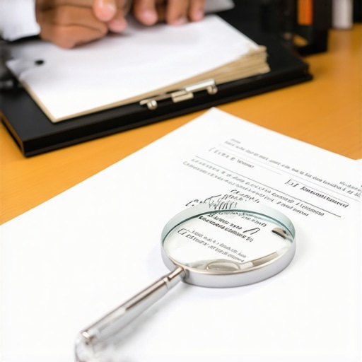 Lupa sobre documentos legales de inmigración en un escritorio