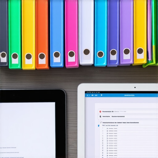 An organized binder and tablet representing digital and physical immigration document storage.