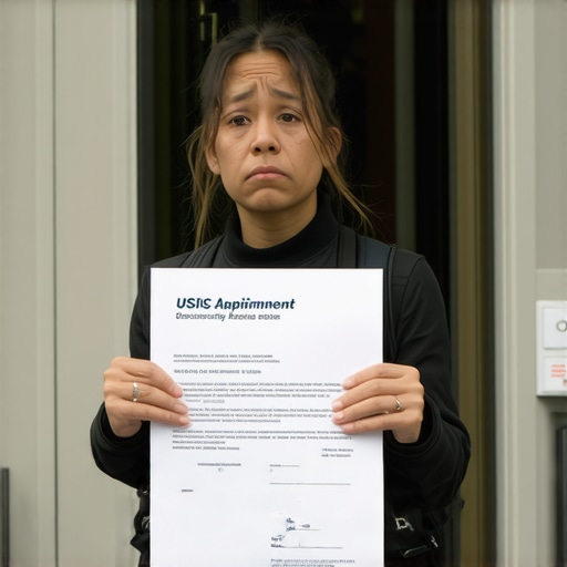 Persona intentando entrar a un centro de soporte de aplicaciones de USCIS para recuperar una cita perdida.