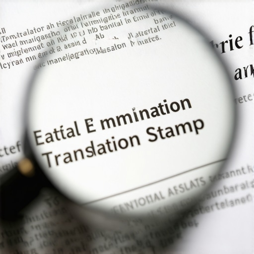 Documentos de inmigración con sello de traducción certificada y lupa